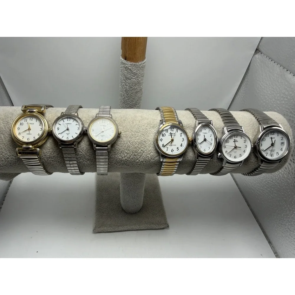 Timex‎ Carriage Women Lot Of 7 New Batteries Stretch Band